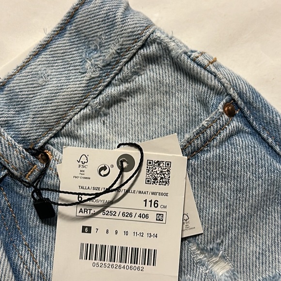 ZARA Kids | Light Blue | High Waist Damaged Denim Shorts - Picture 5 of 7